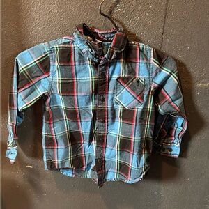 Shaun White Blue and Red Button Down Shirt Casual Plaid